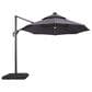 Furniture of America Zora 10" LED Bulb Double Top Octagon Patio Umbrella with Base in Gray, , large