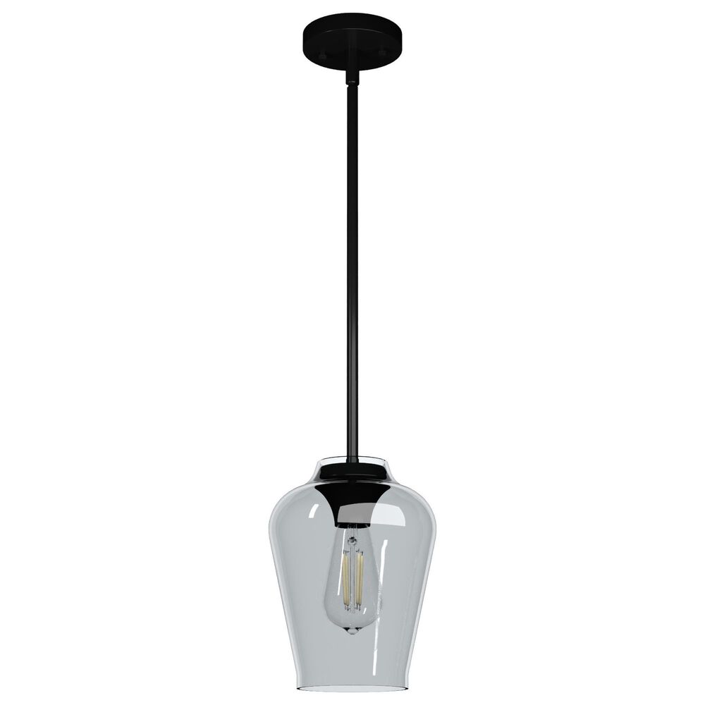 Hunter Vidria 7.25" 1-Light Mini Pendant in Matte Black, , large