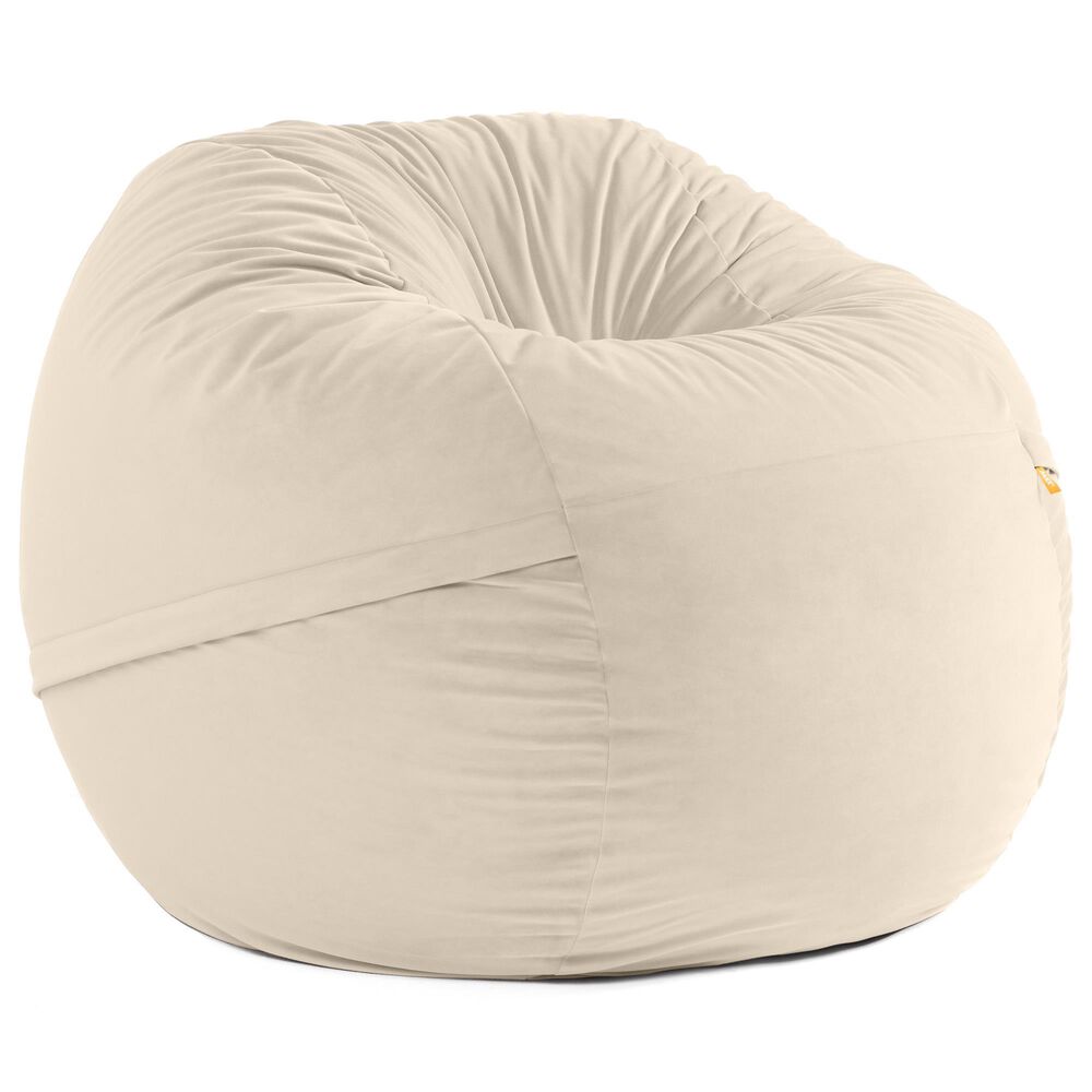 Jaxx Saxx 5" Large Round Bean Bag Chair in Ivory, , large