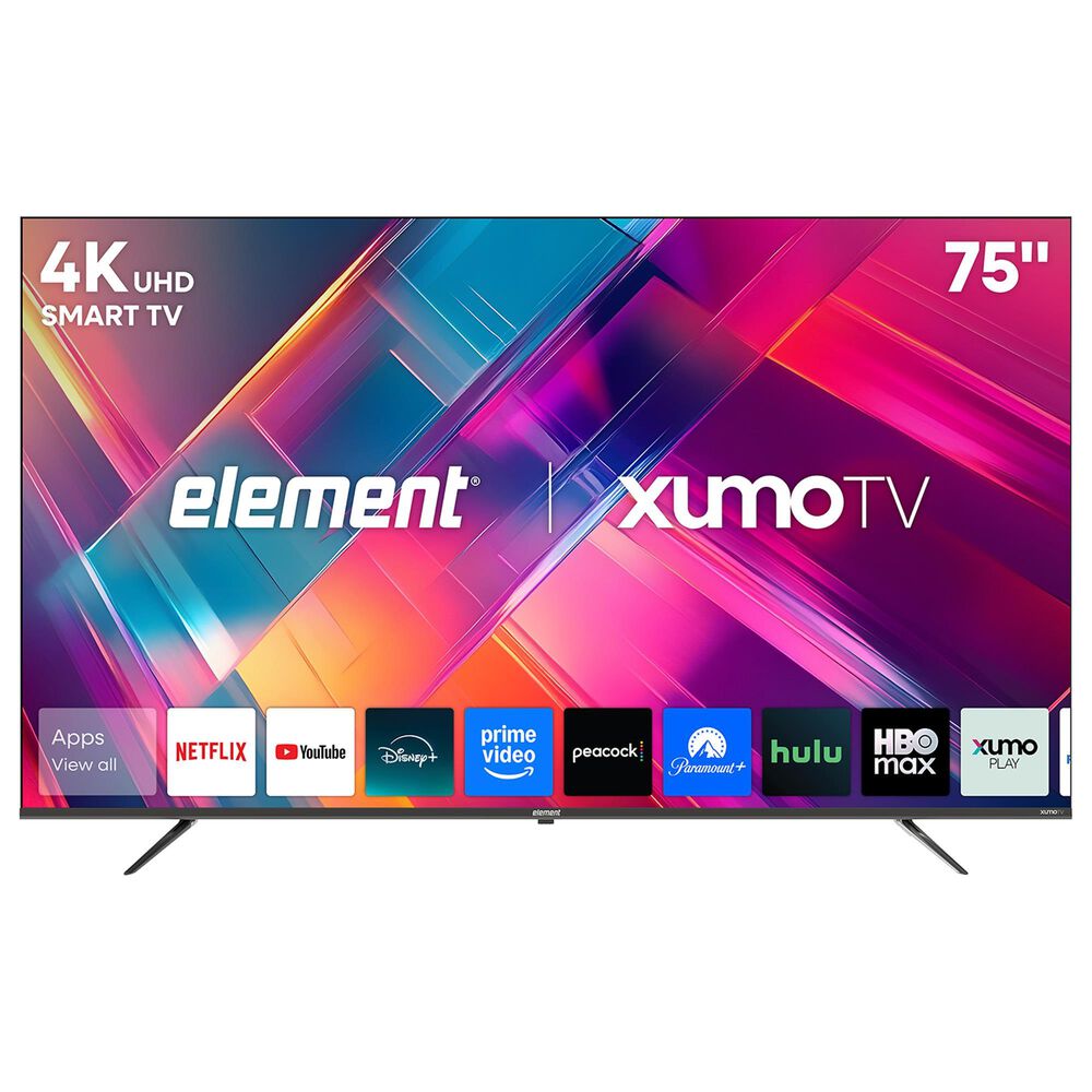 Element 75" Class Revolution Series 4K UHD HDR Frameless - Smart Xumo TV with 2.0 Soundbar in Black, , large