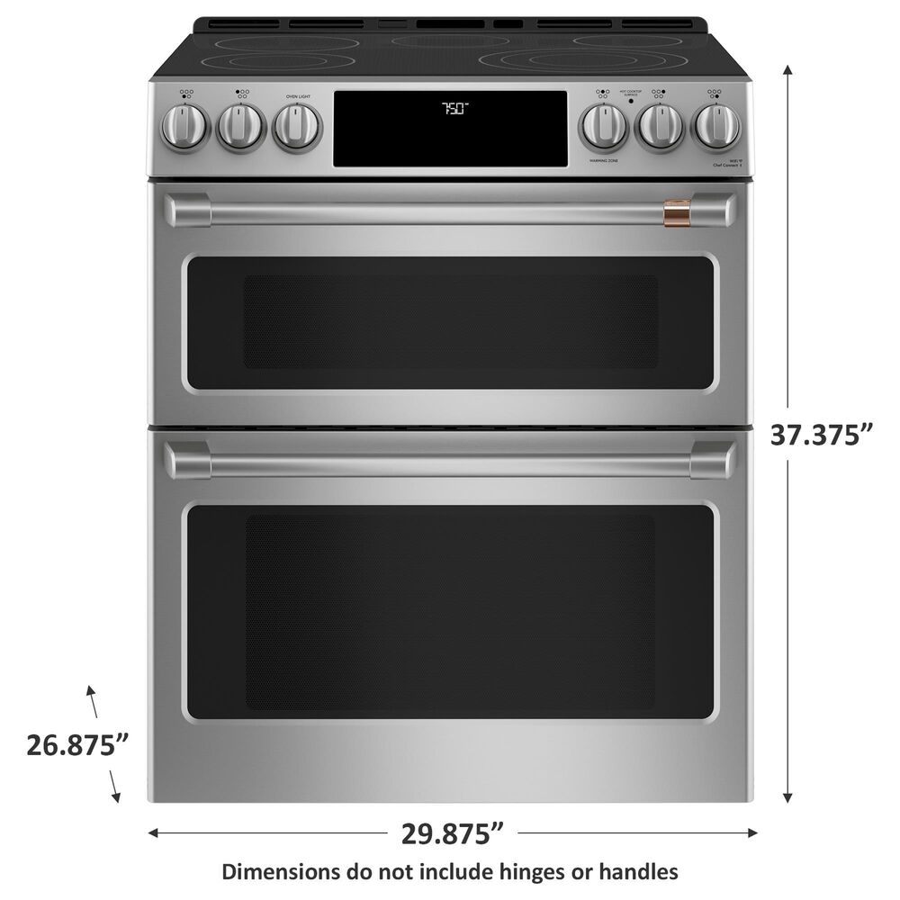 Cafe 30&quot; Slide-In Double Oven Electric Range in Stainless Steel, , large