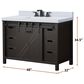 Lexora Home Marsyas 48" Single Bathroom Vanity in Brown with 2 cm White Cultured Marble Top and Rectangular Sink, , large