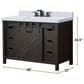 Lexora Home Marsyas 48" Single Bathroom Vanity in Brown with 2 cm White Cultured Marble Top and Rectangular Sink, , large