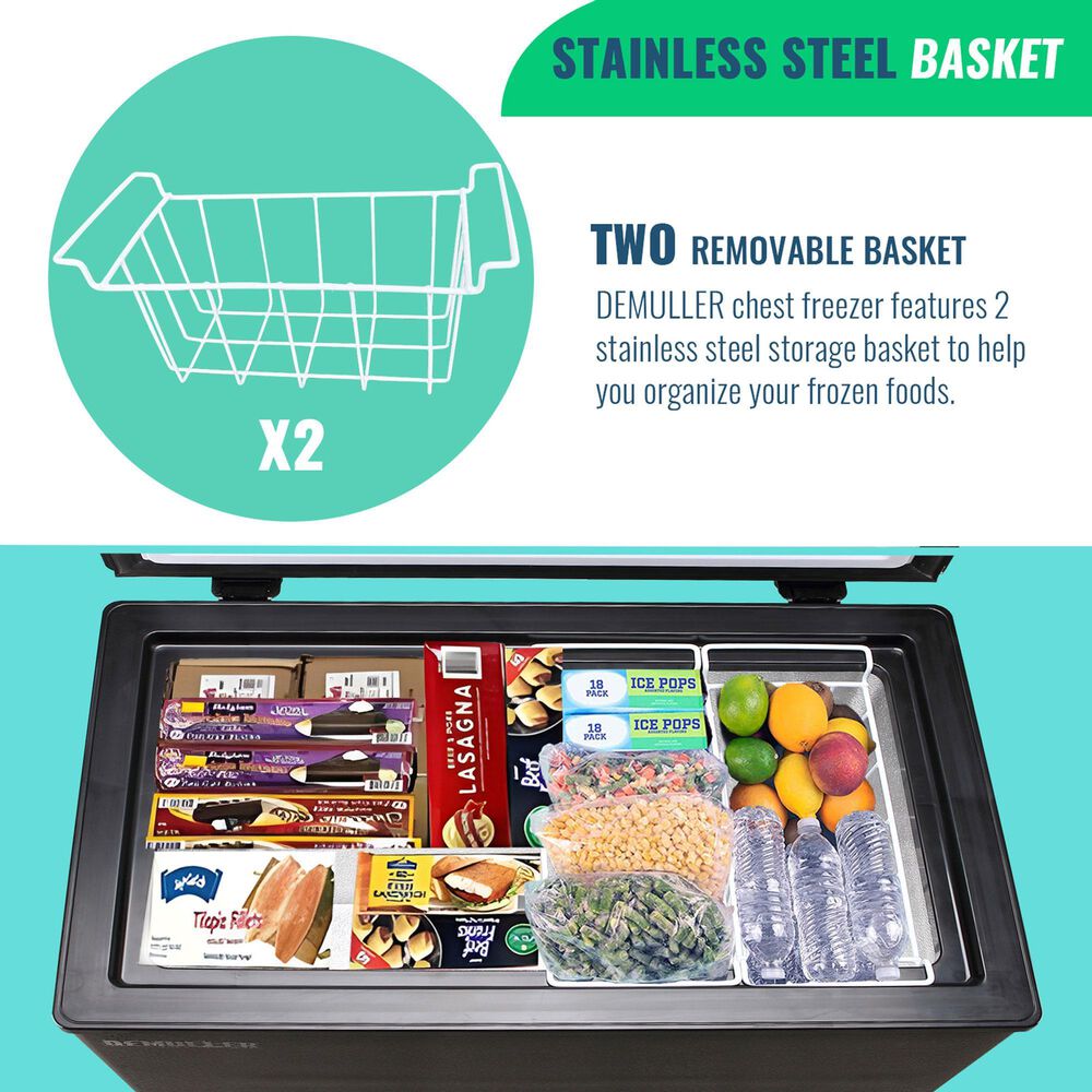 HOMLUX 4 Cu. Ft. Deep Chest Freezer with Removable Basket in Black, , large