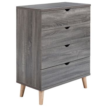 Furniture of America Mahaffey 4-Drawer Chest in Distressed Gray and Natural, , large
