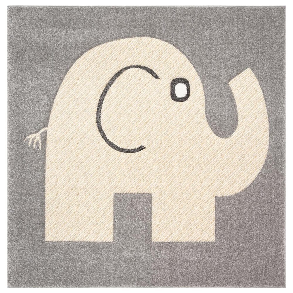 Safavieh Carousel CRK165 6"7" Square Grey and Ivory Kids Area Rug, , large