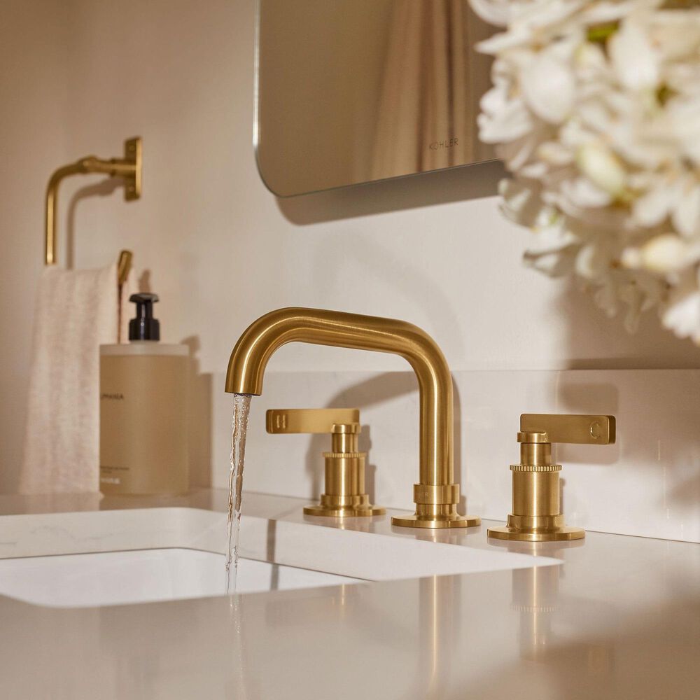 Kohler Castia Widespread Bathroom Sink Faucet in Vibrant Brushed Moderne Brass, , large