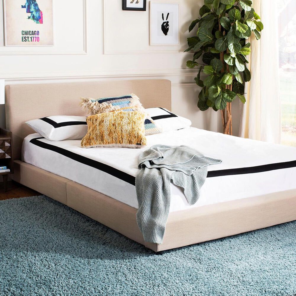 Safavieh Carter Queen Panel Bed in Beige, , large