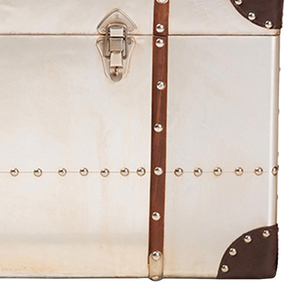 Baxton Studio Bechet Storage Trunk in Silver, , large