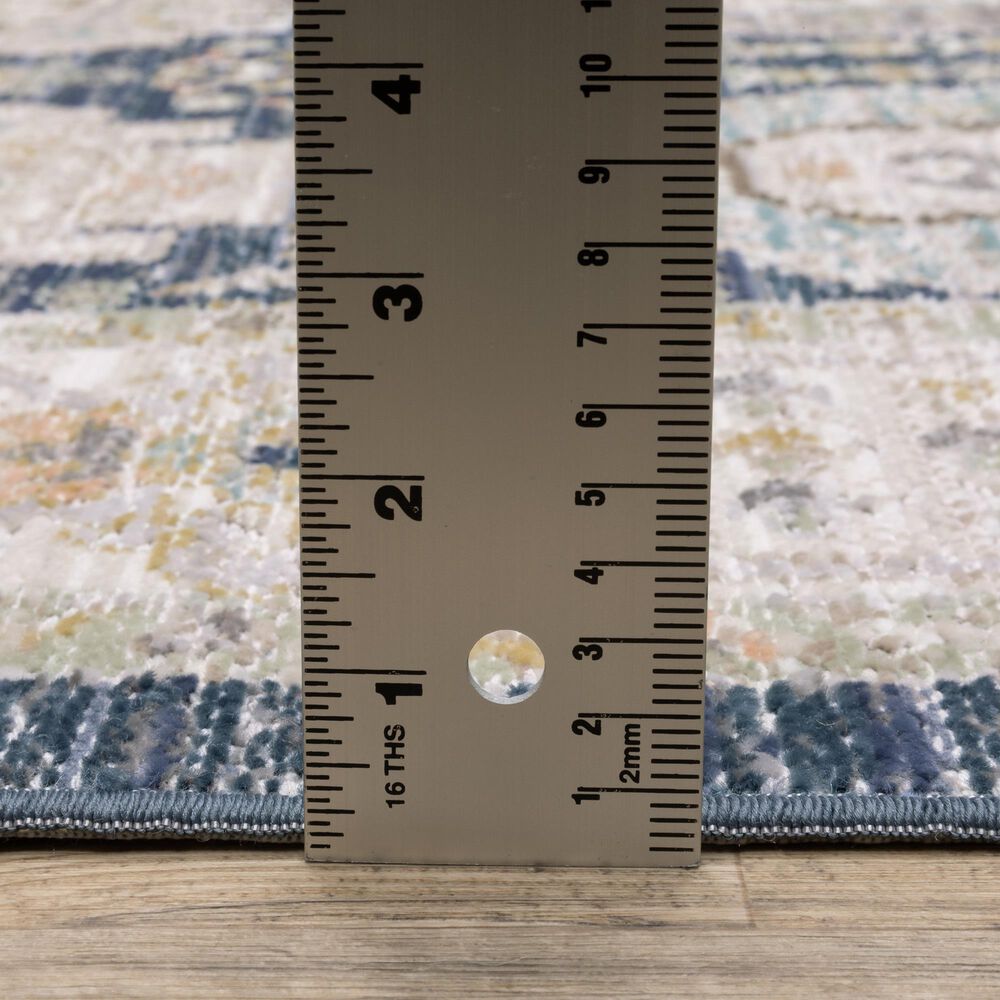 ROW by Oriental Weavers Cavett CAV07 Blue and Gold 9'10" x 13' Area Rug, , large