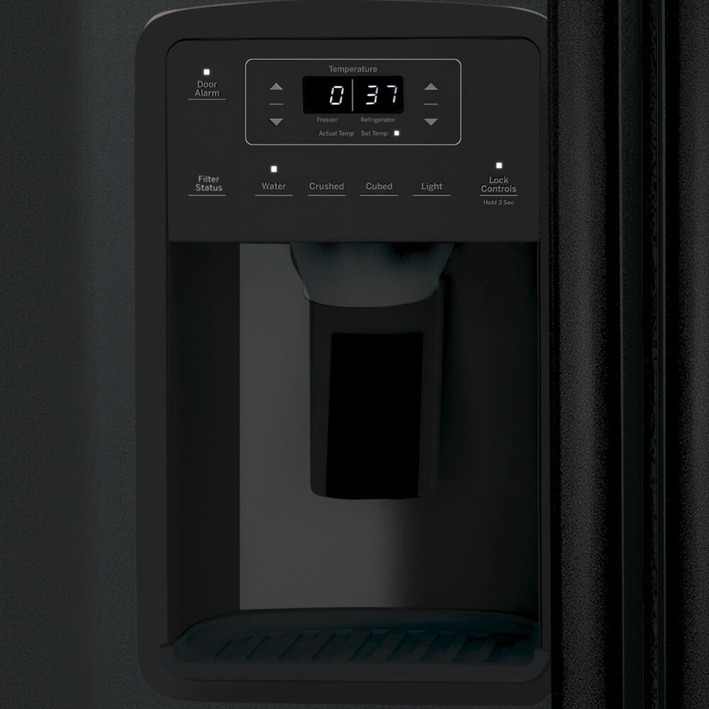 GE Appliances 23 Cu. Ft. Side by Side Refrigerator with Energy Star Certified in Black, , large