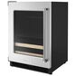 KitchenAid 24" Beverage Center with Left Hinge, Wood-Front Racks in Black and Stainless Steel, , large