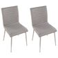 Lumisource Mason Contemporary Dining/accent Chair with Swivel in Stainless Steel, Walnut Wood, and Grey Fabric - Set of 2, , large