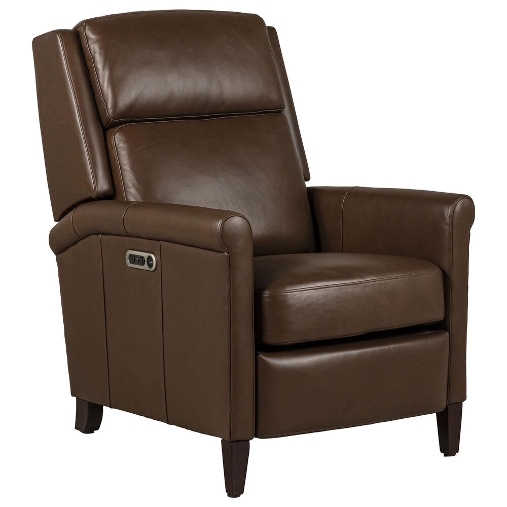Value Furniture Limited Leather Power Hi-Leg Recliner in Chocolate 