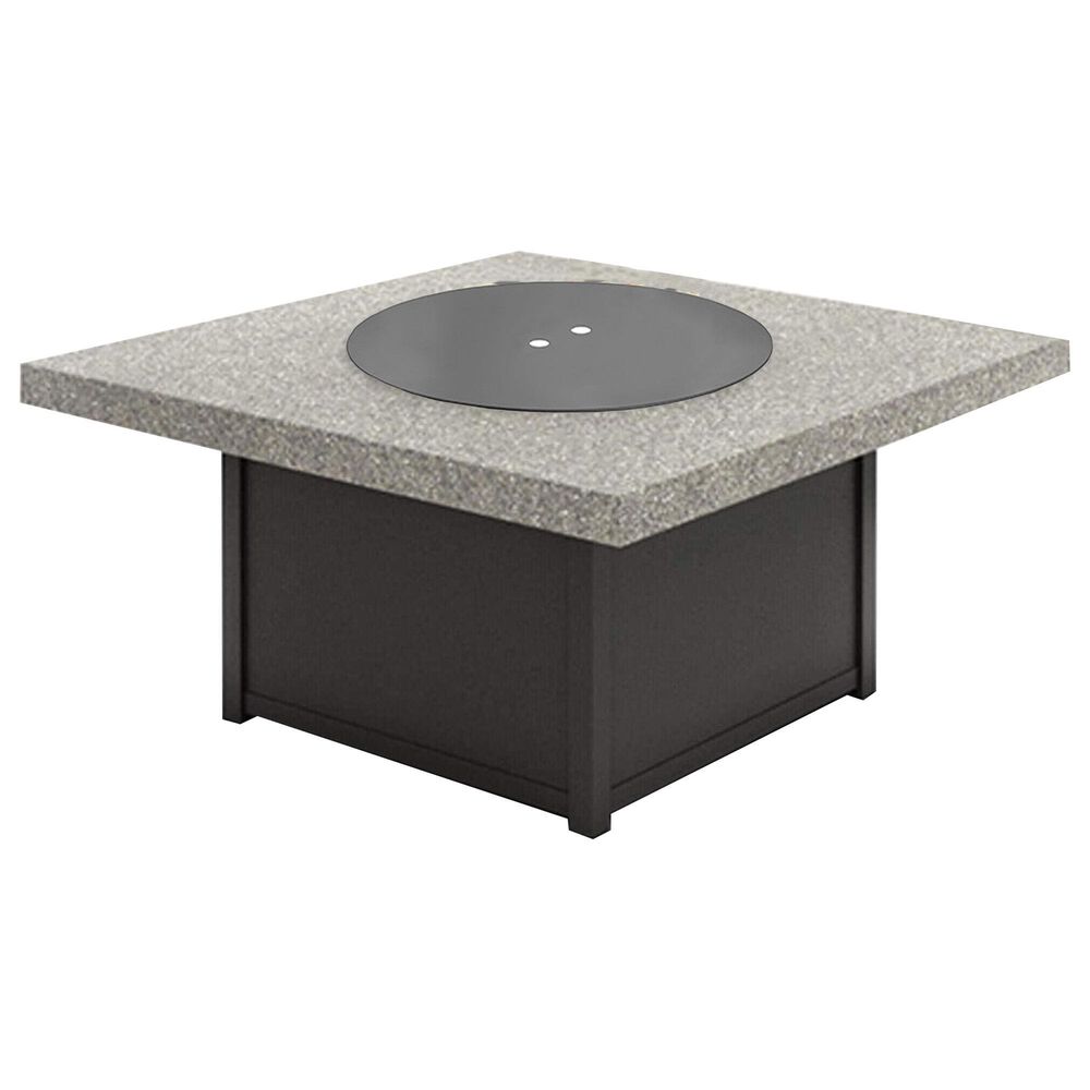 Homecrest Outdoor Living Shadow Rock 42" Square Lounge Fire Table with Fire Burner Cover in Pebble, , large
