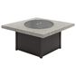 Homecrest Outdoor Living Shadow Rock 42" Square Lounge Fire Table with Fire Burner Cover in Pebble, , large
