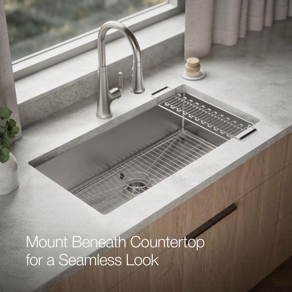 Kohler Strive 35" Undermount Single Bowl Kitchen Sinks in Stainless Steel, , large