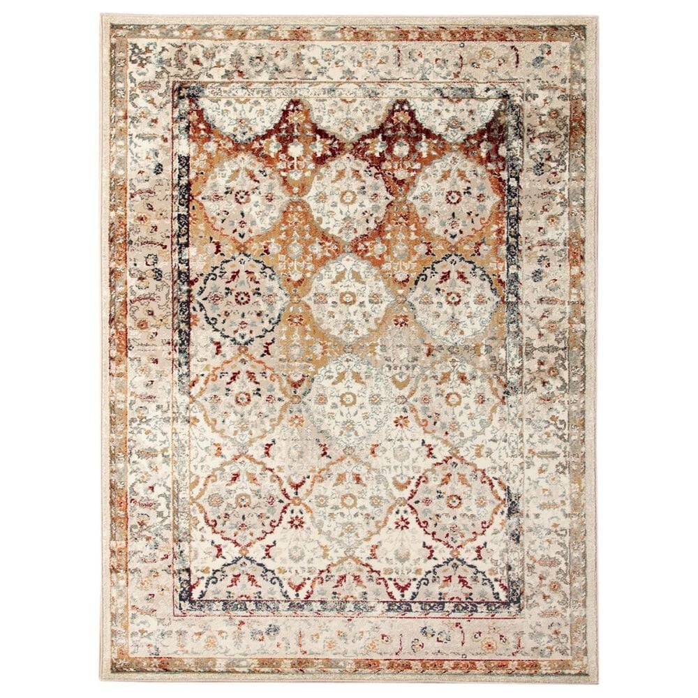 Amer Rugs Allure 5"1" x 7"6" Ivory and Multicolor Area Rug, , large