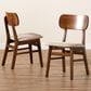 Baxton Studio Euclid Side Chair with Sand Cushion in Walnut Brown (Set of 2), , large