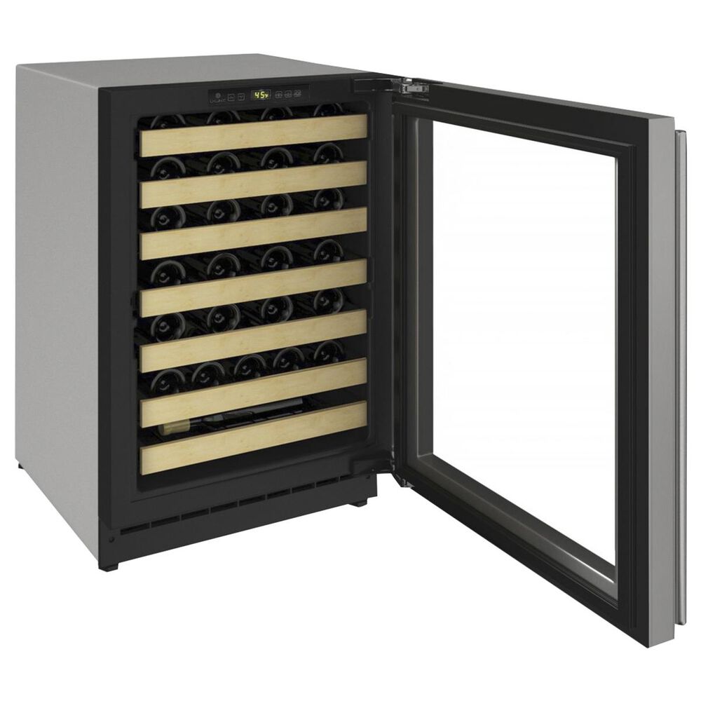 U-Line 24&quot; Wine Cooler with Stainless Frame Field Reversible in Stainless Steel, , large