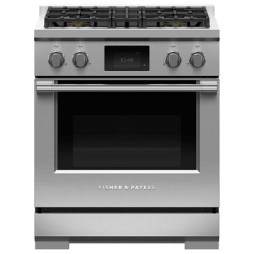Fisher and Paykel 30" Professional Dual Fuel Range with Liquid Propane in Stainless Steel, , large