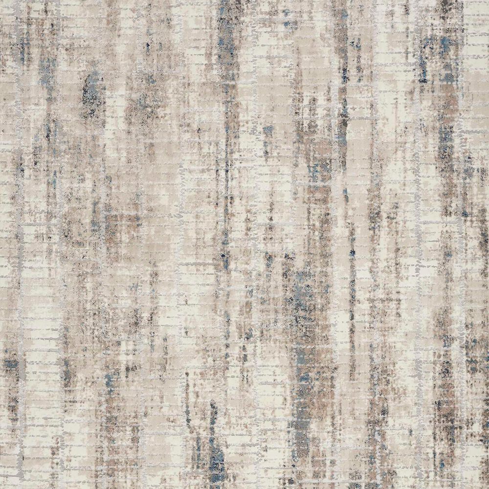 Nourison Infinity IFN02 2&#39;2&quot; x 7&#39;6&quot; Ivory, Grey and Blue Runner, , large