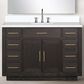 Lexora Home Abbey 48" Single Bathroom Vanity in Brown Oak with 2 cm White Cultured Marble Top and Rectangular Sink, , large