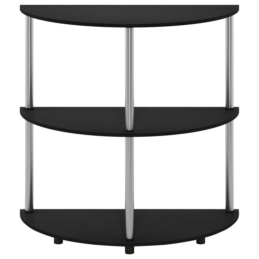 HOMLUX Turn-N-Tube 3-Tier Half Round Console Table in Black Oak, , large