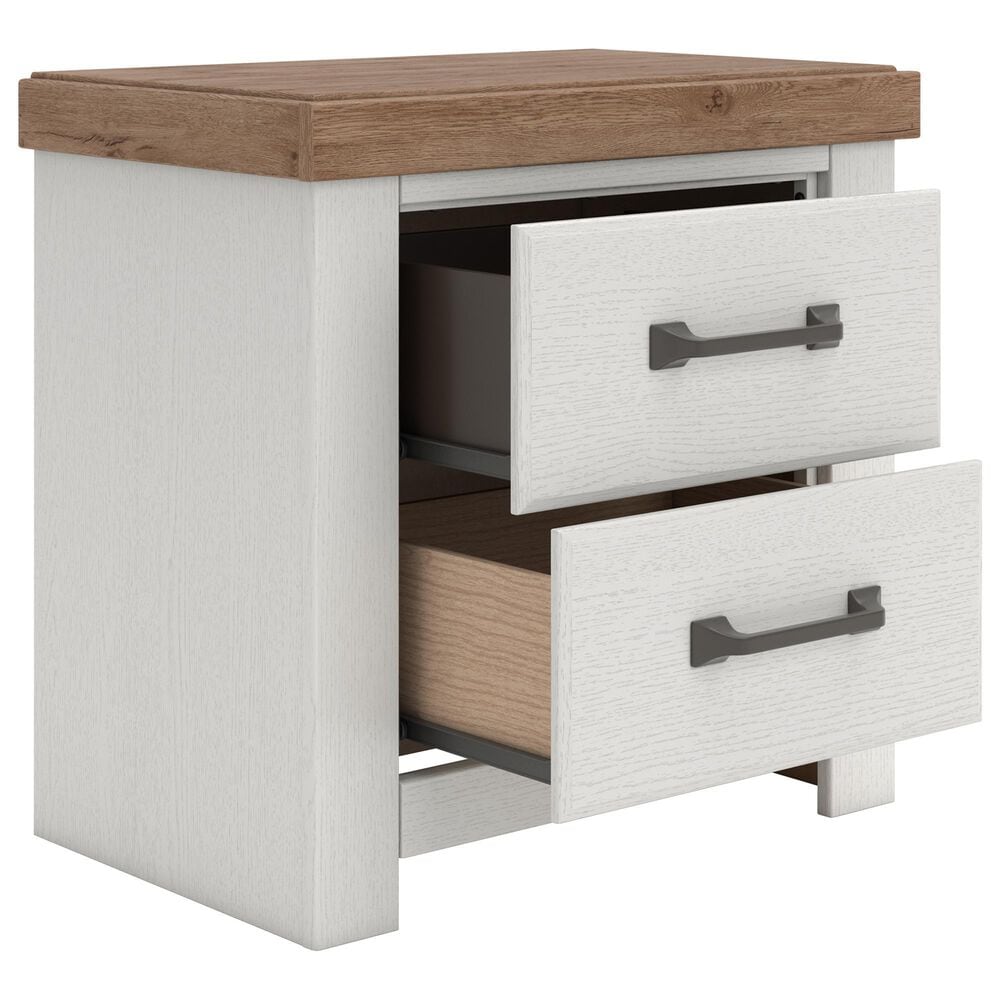 Ashley Savonport Full Storage Bed with Dresser Chest and Nightstand in White and Brown, , large