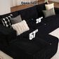 HOMLUX 104" Cloud Sectional Couch Upholstered Modular Sofa with Left L-Shape Chaise, Corduroy Fabric in Black, , large