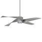 Minka-Aire Artemis IV 64" Ceiling Fan with LED Light and Silver Blades in Brushed Nickel, , large