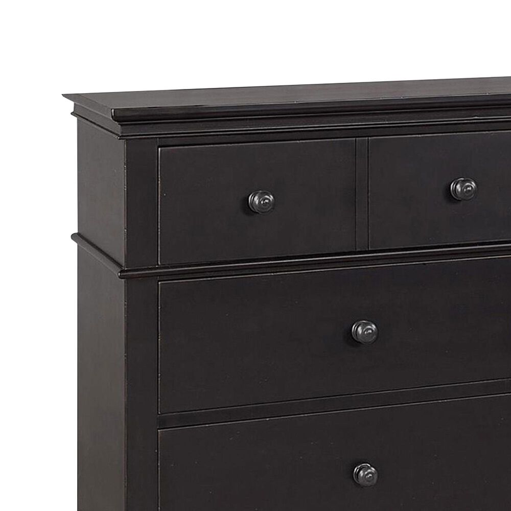 Riva Ridge Oxford Queen Storage Panel Bed with Dresser, Chest, and Two Nightstands in Black, , large