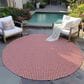Dalyn Rug Company Hinton 4" Round Red Indoor/Outdoor Area Rug, , large