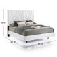 New Heritage Europa Queen Upholstered Panel Bed with Lighting in White, , large
