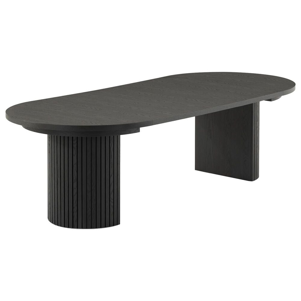 Transformer Table Round Dining Table Top and 3-Panel in Smoked Hickory Dark Gray, , large