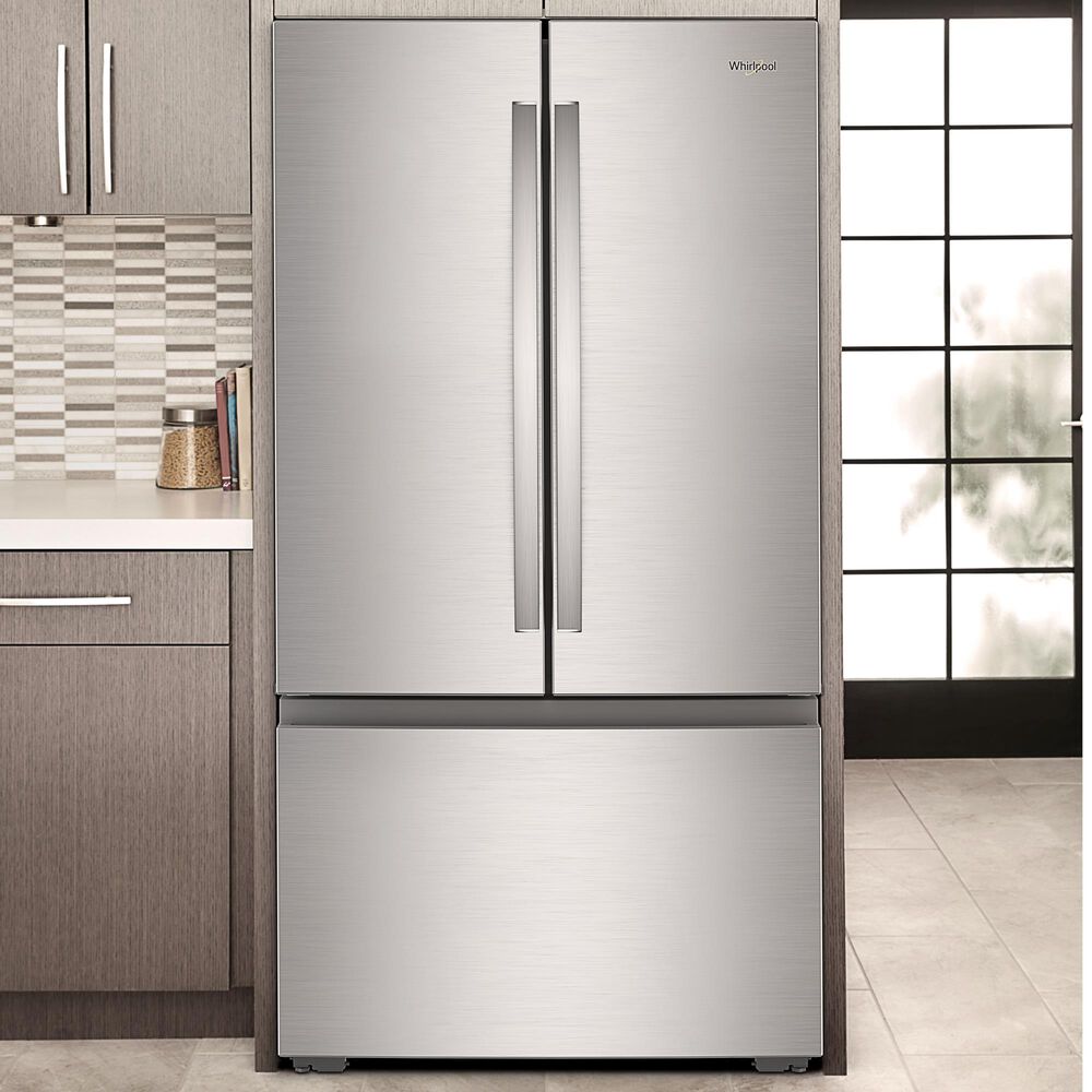 Whirlpool 24.3 Cu. Ft. Counter Depth 3-Door French Door Refrigerator in Fingerprint-Resistant Stainless, , large