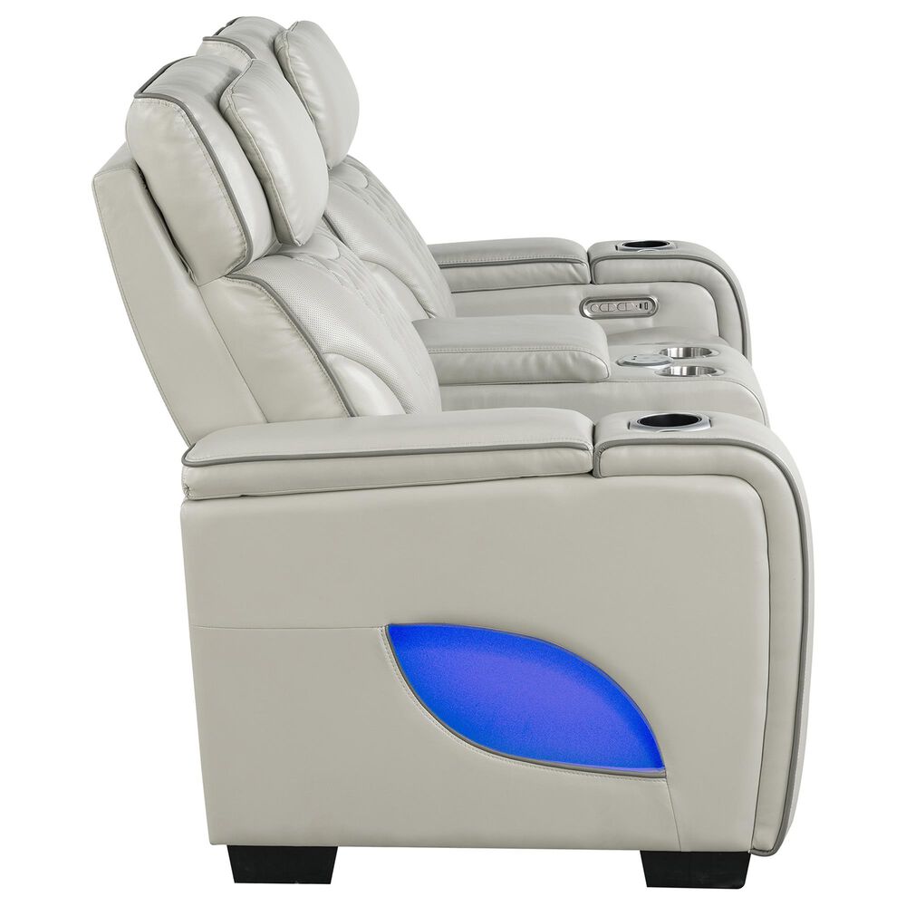 Titanic Furniture All Star Power Reclining Loveseat with Power Headrest in Gray, , large
