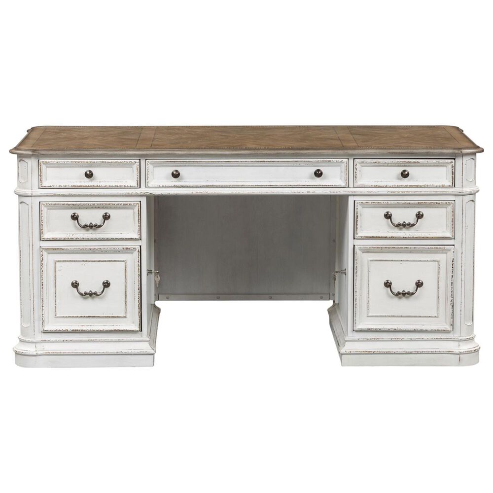 Belle Furnishings Magnolia Manor Jr Executive Desk in White, , large