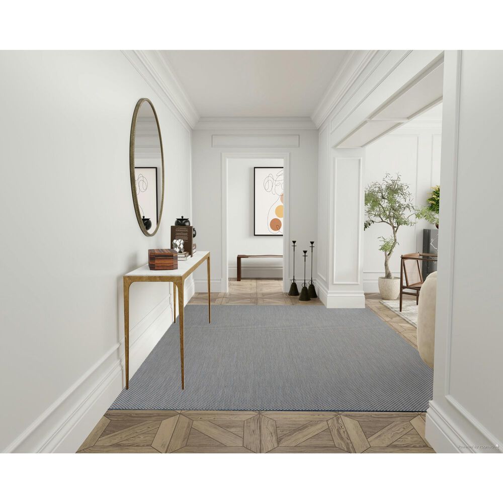 Nourison Courtyard Ivory and Blue 8&#39; x 10&#39; Indoor/Outdoor Area Rug, , large