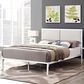 Modway Della Vinyl Platform King Bed in White, , large