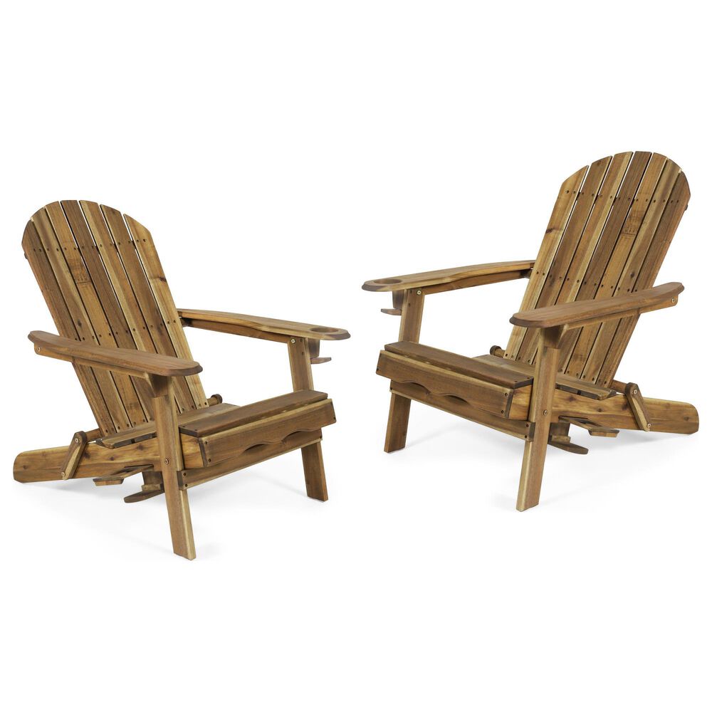 Noble House Bellwood Patio Adirondack Chair in Natural (Set of 2), , large