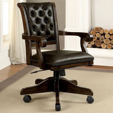 Furniture of America Houston Arm Chair in Dark Brown, , large