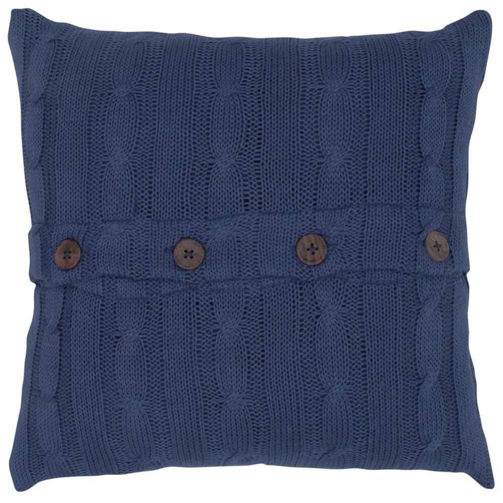 Rizzy Home 18" x 18" Pillow Cover in Royal Blue with Buttons, , large