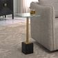 Uttermost Martini Table in Black and Brass, , large