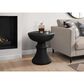 Hearth and Haven Outdoor Round Side Table with Ribbed Texture in Black, , large