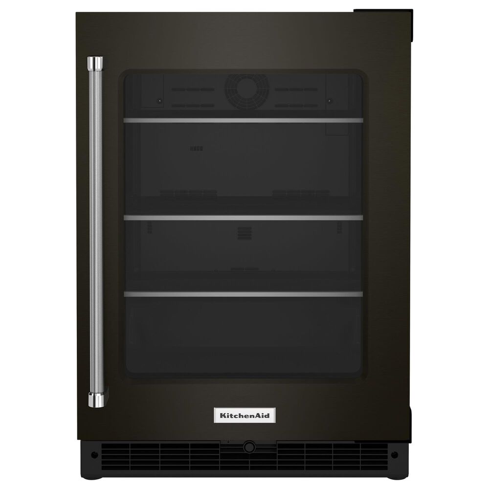 KitchenAid 24" Undercounter Refrigerator with Glass Door in Black Stainless Steel, , large