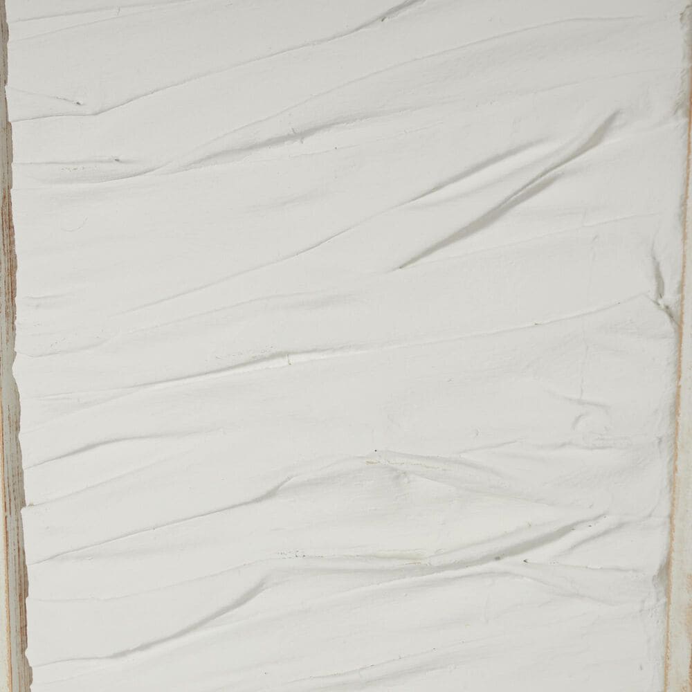 Maple and Jade 71&quot; x 20&quot; Wavy Textured Wall Decor with Distressed Wood Frames in White &#40;Set of 2&#41;, , large