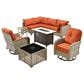 HOMLUX 9-Piece Patio Conversation Set in Orange, , large