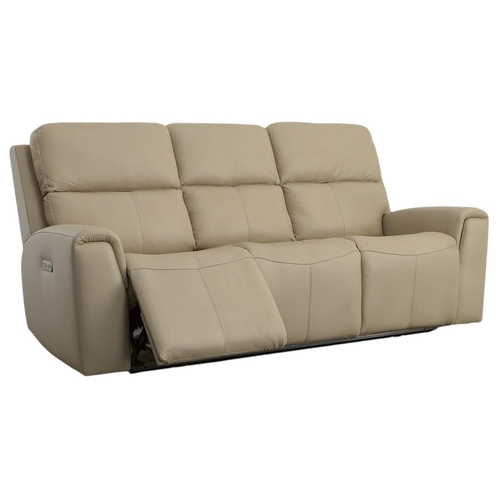 Flexsteel Jarvis Power Reclining Sofa with Headrests in Parchment, , large