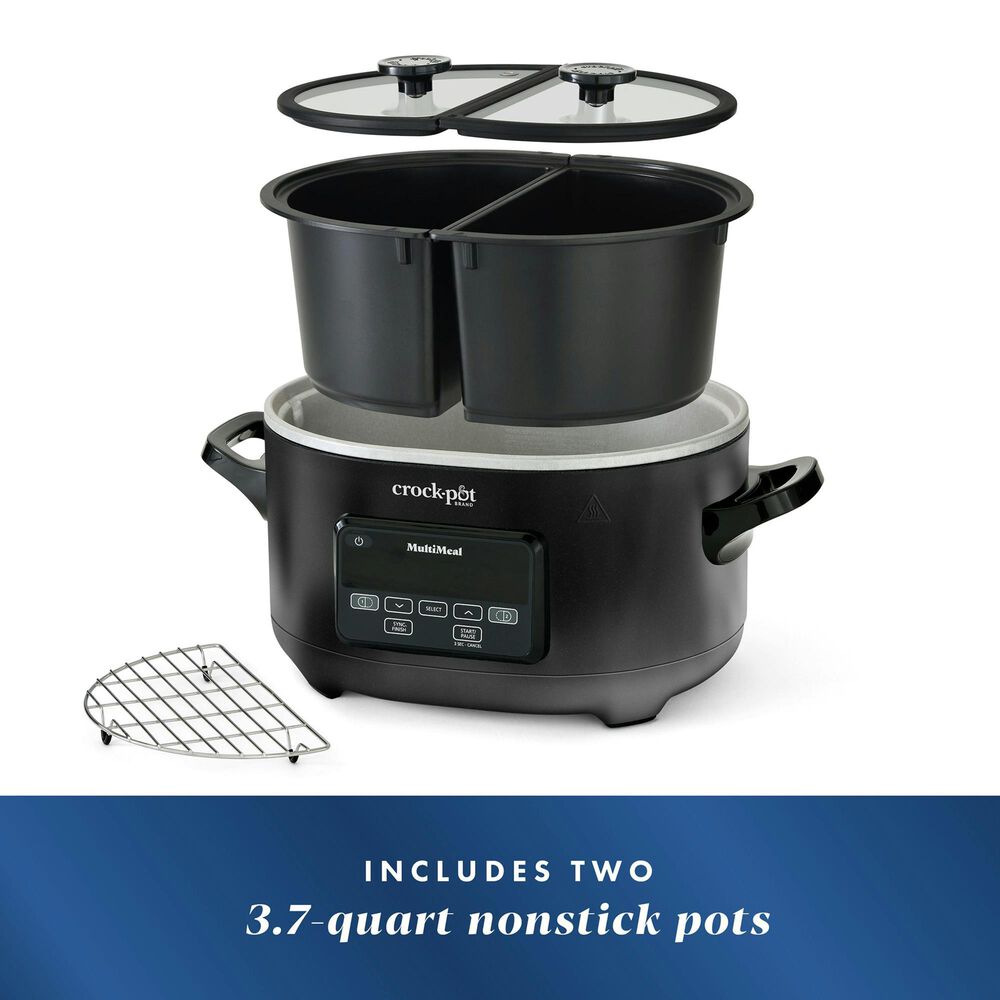 Crock-Pot 7.4-Quart MultiMeal Multicooker and Programmable Slow Cooker in Speckled Black, , large